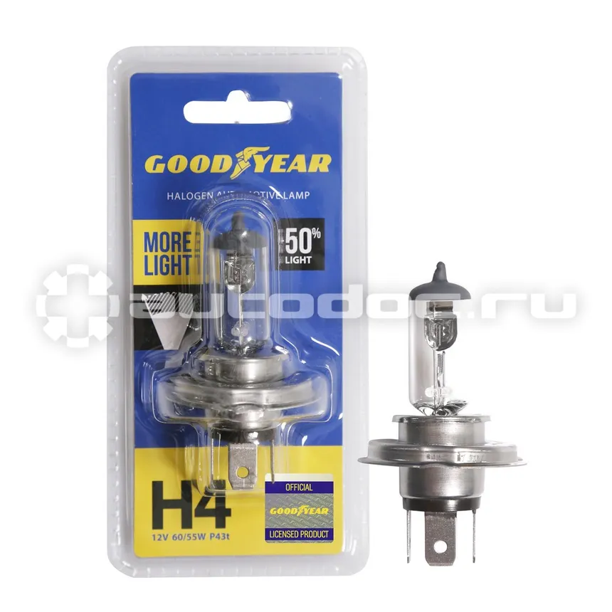 GOODYEAR Лампа галогенная Н4 12V 60 | 55W P43t More Light