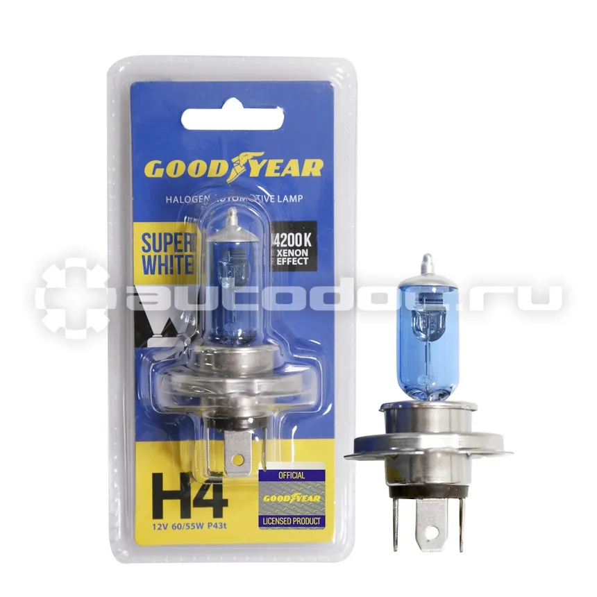 GOODYEAR Лампа галогенная Н4 12V 60 | 55W P43t Super White