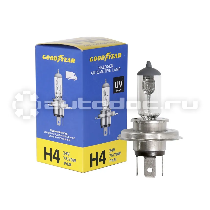 GOODYEAR Лампа галогенная Н4 24V 75 | 70W P43t