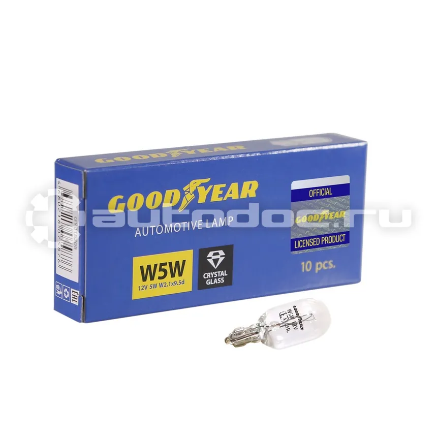GOODYEAR Лампы накаливания W5W 12V 5W W2.1x9.5d
