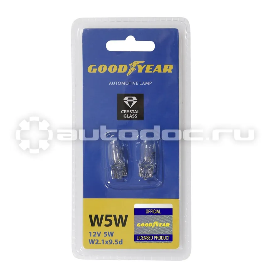GOODYEAR Лампы накаливания W5W 12V 5W W2.1x9.5d