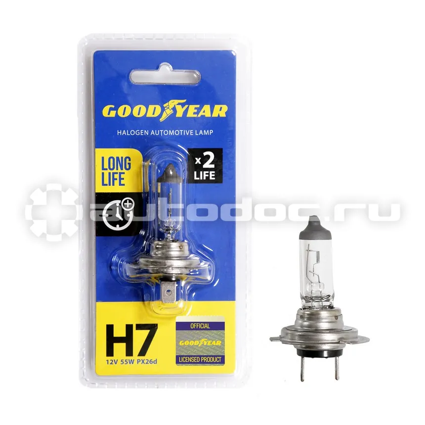 GOODYEAR Лампа галогенная Н7 12V 55W PX26d Long Life