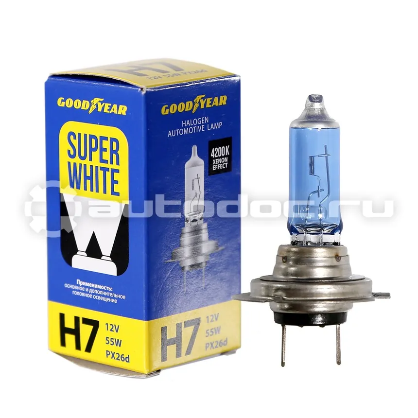 GOODYEAR Лампа галогенная Н7 12V 55W PX26d Super White
