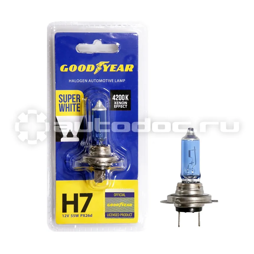 GOODYEAR Лампа галогенная Н7 12V 55W PX26d Super White