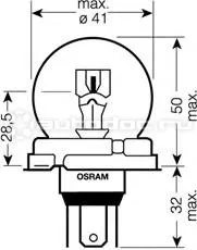 OSRAM Лампа накаливания R2 P45T