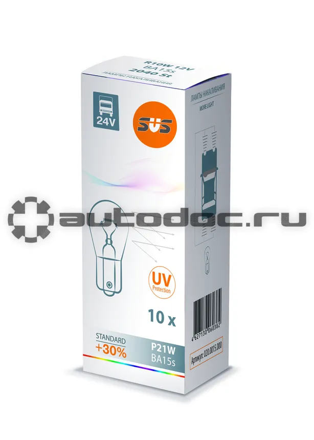 SVS Лампа накаливания SVS 24V P21W BA15s