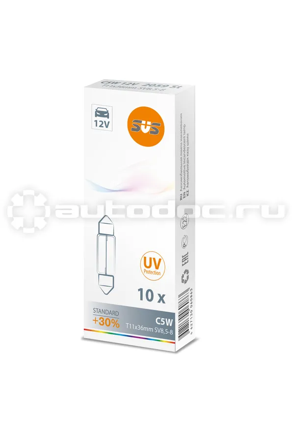 SVS Лампа накаливания SVS 12V C5W T11x36mm SV8,5-8