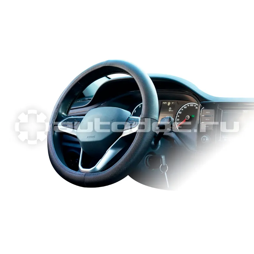 ZIPOWER Оплетка на руль, экокожа карбон, черная, М (37–39 см)