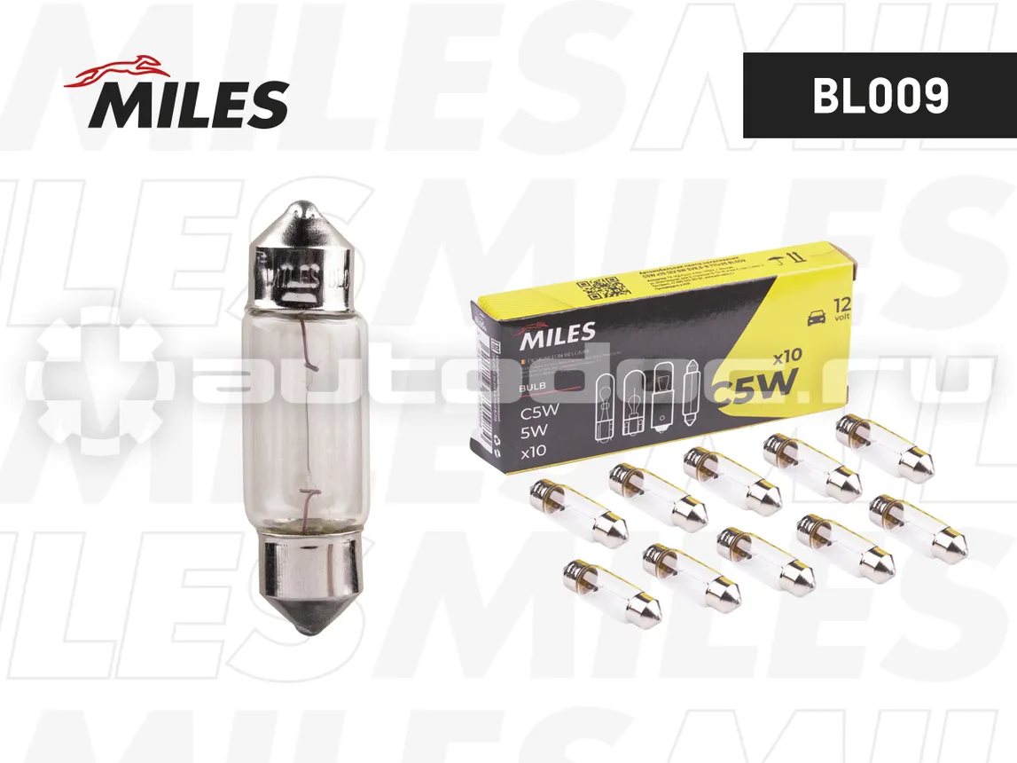 MILES Лампа накаливания C5W 12V 5W