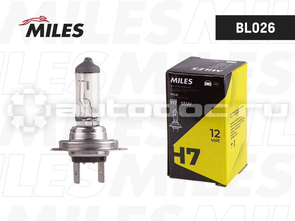 MILES Лампа галогенная H7 12V 55W
