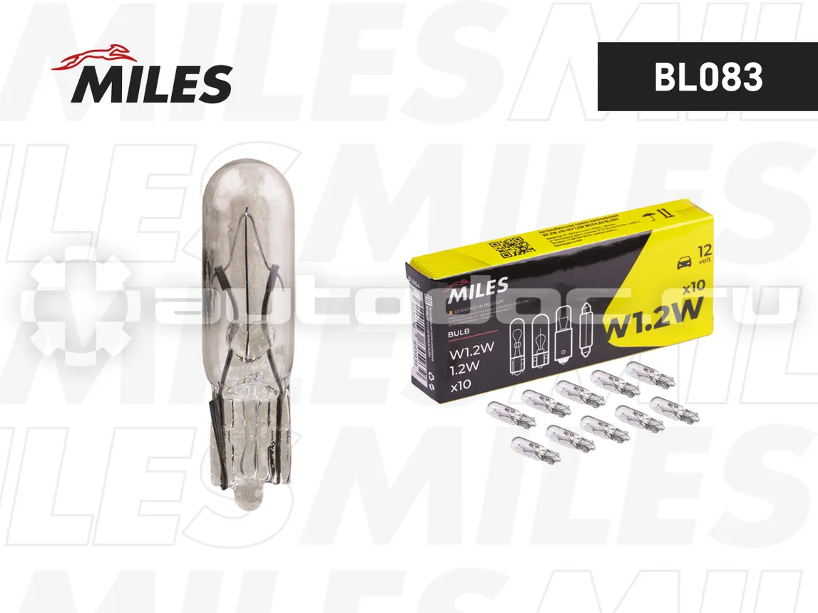 MILES Лампа накаливания W1,2W 12V 1,2W