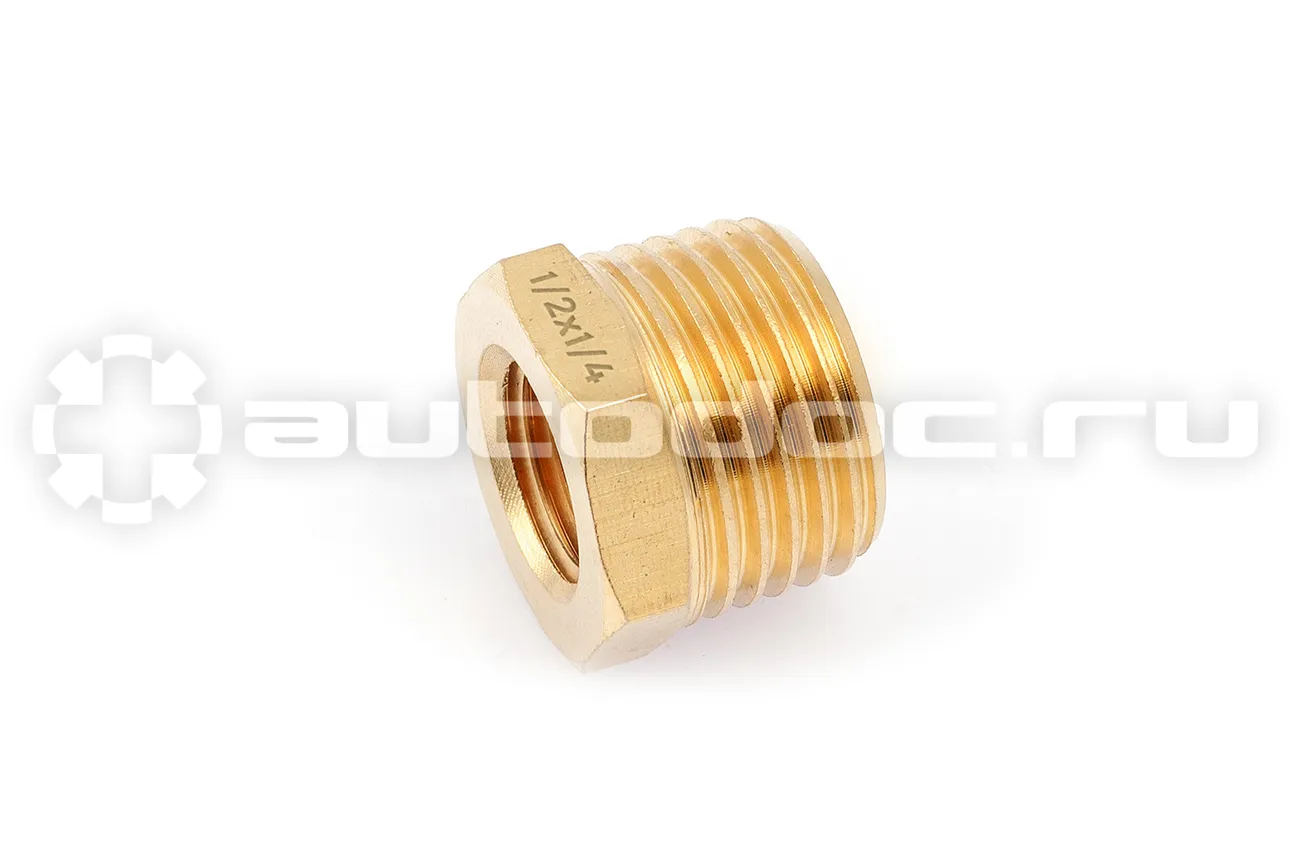 ДЕЛО ТЕХНИКИ 949091 Переходник резьбовой латунный, "папа" 1/2"(M) ? "мама" 1/4"(F)