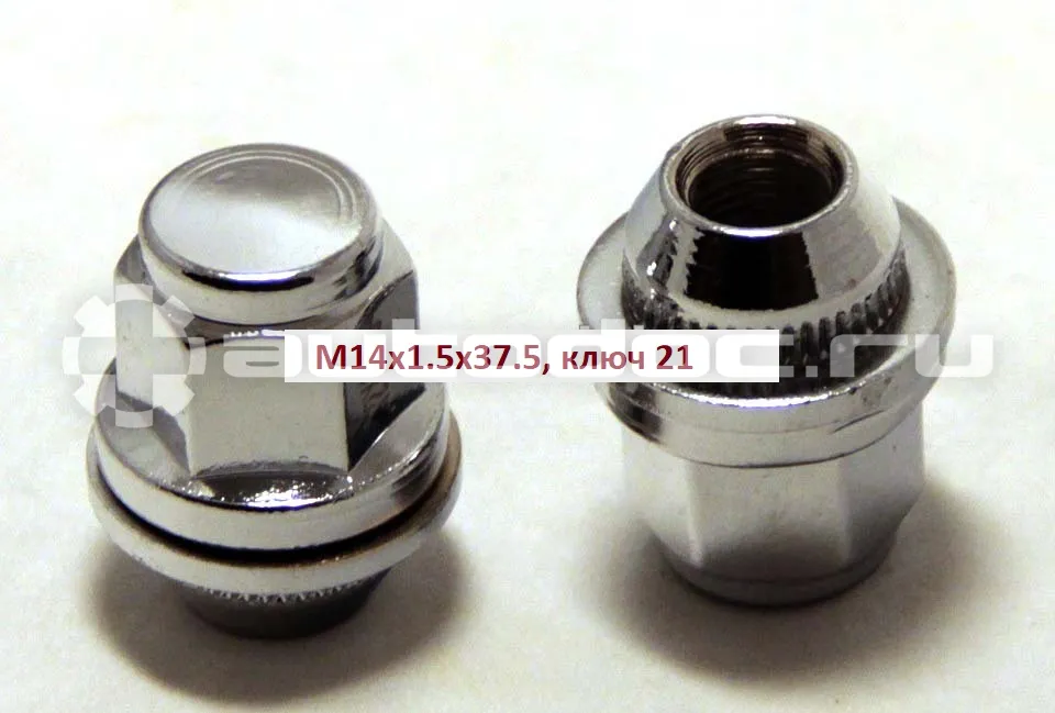 AUTO-GUR Гайка колёсная М14x1.5x37.5 хром пресс-шайба, ключ 21