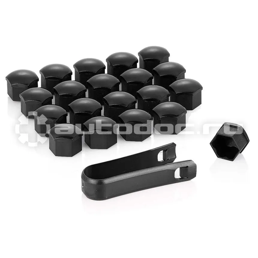AUTO-GUR Ком-кт пластик колпачков черный (hex19, blister 20+1) на гайки-болты колеса