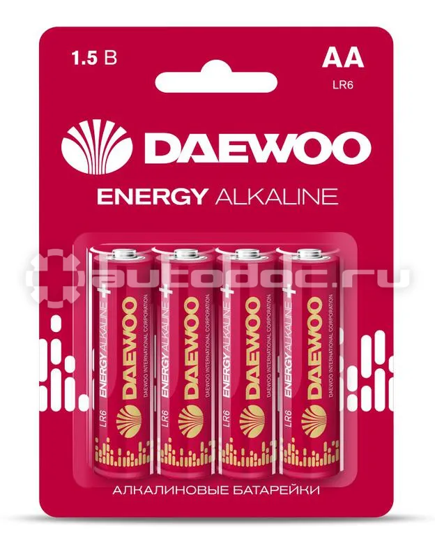DAEWOO Батарейки AA/LR6 1.5В Energy Alkaline 2021 BL-4 (уп.4шт)
