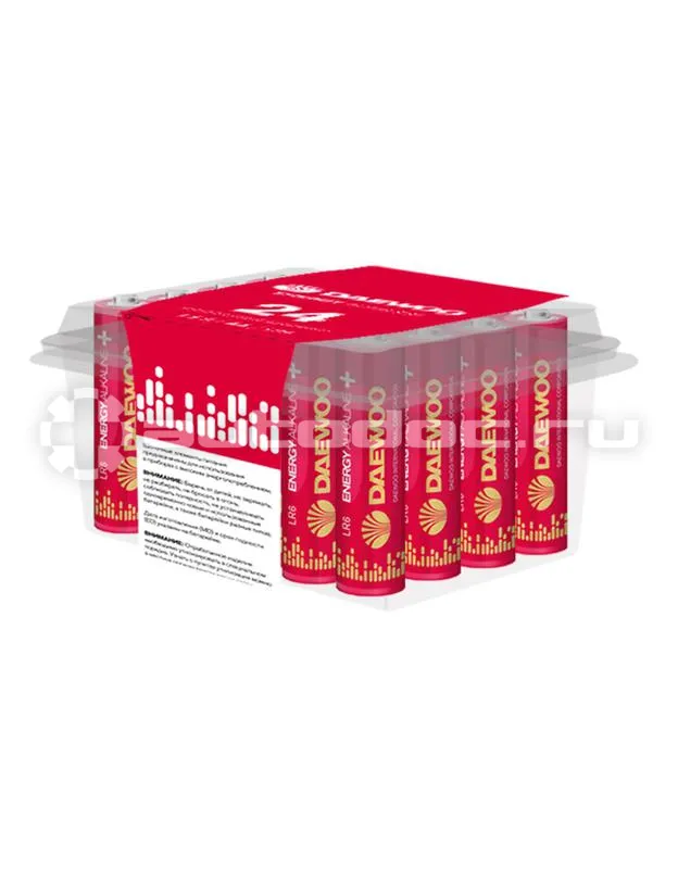 DAEWOO Батарейки AA/LR6 1.5В Energy Alkaline 2021 Pack-24 (уп.24шт)