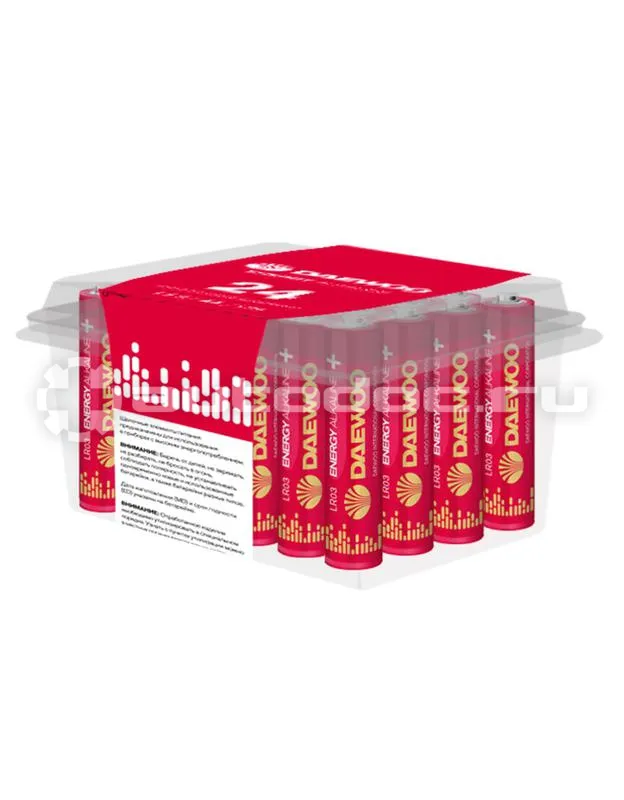 DAEWOO Батарейки AAA/LR03 1.5В Energy Alkaline 2021 Pack-24 (уп.24шт)