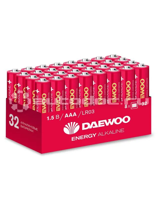 DAEWOO Батарейки AAA/LR03 1.5В Energy Alkaline 2021 Pack-32 (уп.32шт)
