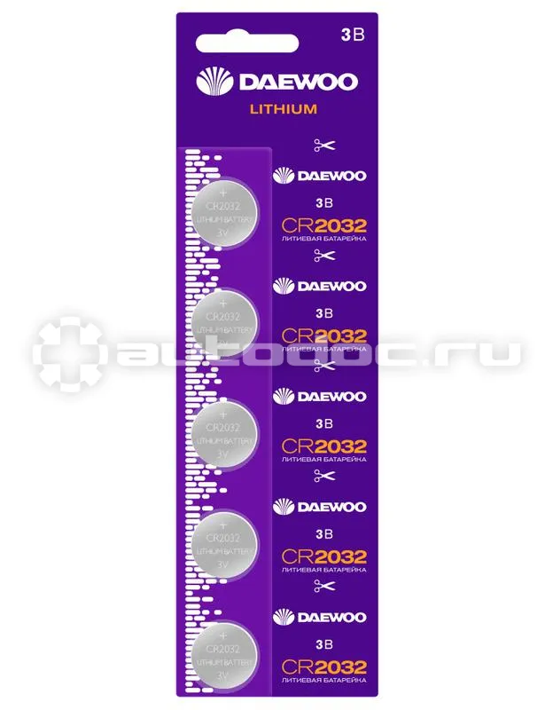 DAEWOO Батарейки CR2032 3В 2021 BL-5 (уп.5шт)