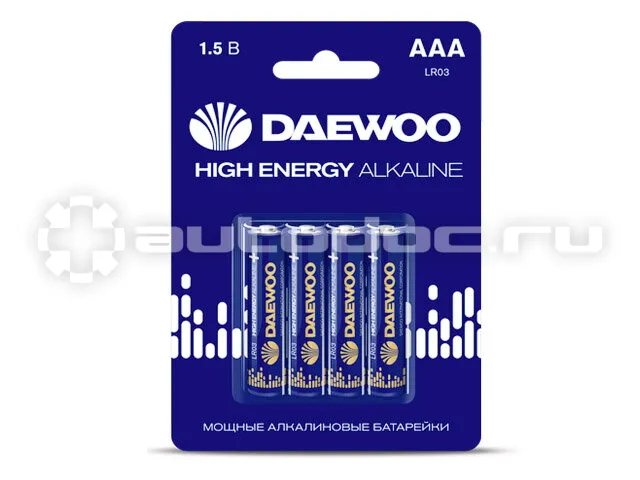 DAEWOO Батарейки AAA LR03 1,5V alkaline HIGH ENERGY