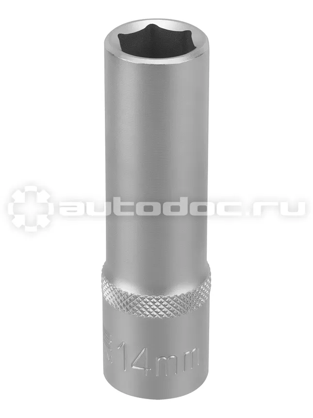 STELS Головка торцевая удлиненная, 14 мм, шестигранная, CrV, под квадрат 1 | 2