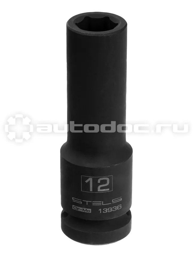 STELS Головка ударная удлиненная шестигранная, 12 мм, 1 | 2, CrMo