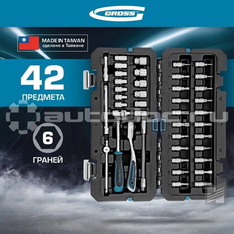 GROSS Набор инструментов 42 пред. , 120 зубьев, CrV, 1 | 4
