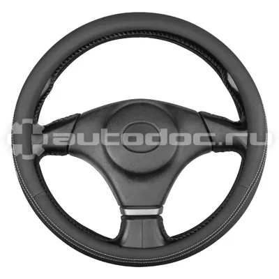 SKYWAY Оплетка кожаная M (37-39 см) Design Gorilla-6 Черная, белая строчка