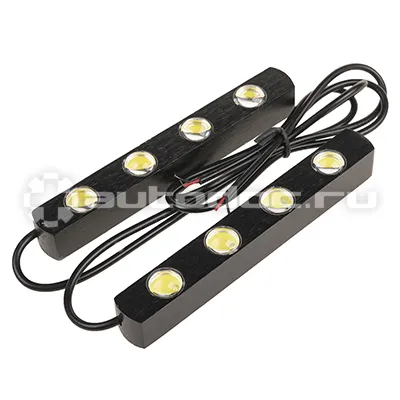 SKYWAY Ходовые огни 12V 4 диода 4 W (~110*15*15мм) 2шт