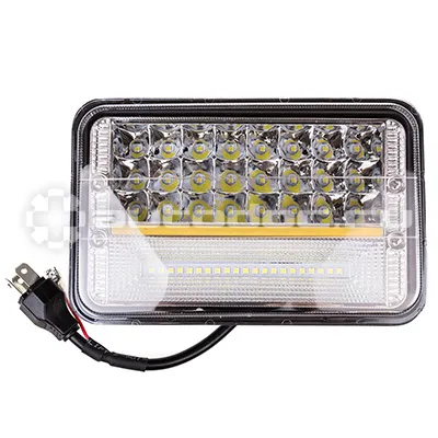 SKYWAY Фара светодиодная OFF ROAD 165*115*80мм прямоуг 12V | 24V 126W 6000К 42 диода Б+Д свет (Н4)