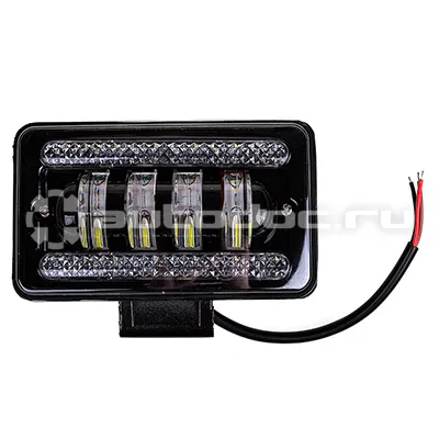 SKYWAY Фара светодиодная OFF ROAD 150*90(110)*60мм прямоугольная 12V | 24V 40W 6000К 4 диода Дальний