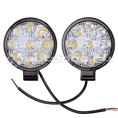 SKYWAY Фара светодиодная OFF ROAD 84*84мм круглая 12V | 24V 27W 6000К компл 2 шт 9 диодов Дальний свет