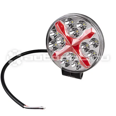 SKYWAY Фара светодиодная OFF ROAD 110*97мм круглая 12V | 30V 13W 6000К 37 диодов Дальний+ДХО