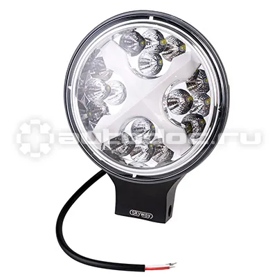 SKYWAY Фара светодиодная OFF ROAD 195*148мм круглая 12V | 30V 35W 6000К 45 диодов Дальний+ДХО
