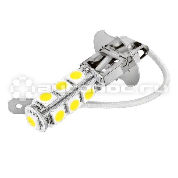SKYWAY Автолампа диод H3 12V 13 SMD диодов 1-контактная белая ближний, дальний свет, противотуманные фары min2