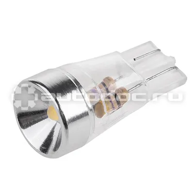 SKYWAY Автолампа диод T10 (W5W) 12V 1.5W 1 диод без цоколя 1-конт Белая SKYWAY
