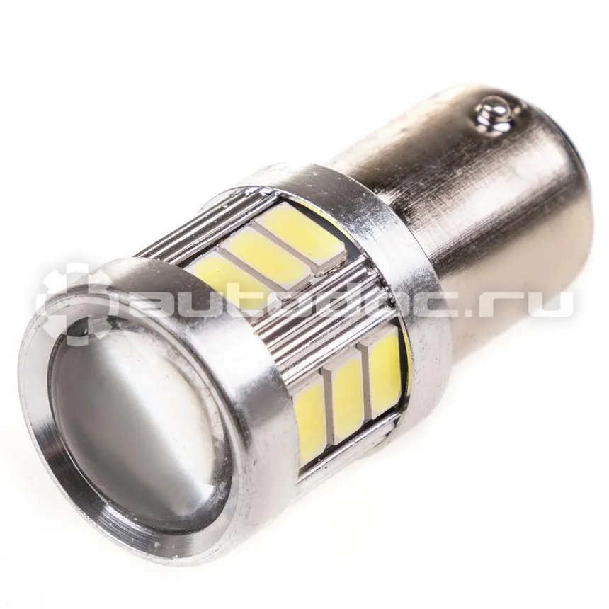 SKYWAY Автолампа диод S25 (P21 | 5W) 12V 18 SMD диодов BAY15d 2-конт Белая Противотуманные, стопы, задний ход, повороты