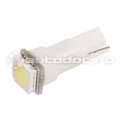 SKYWAY Лампы диод T5 (W1,2W) 12V 1 SMD Блистер без цоколя 1-конт Белая компл. 2 шт. Габариты, номер, салон