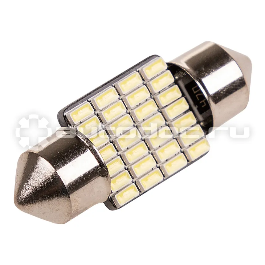 SKYWAY Автолампа диод T11 (C5W) 12V 28 SMD диодов 1-конт 31мм (CANBUS) Белая (в компл. 2 шт.)