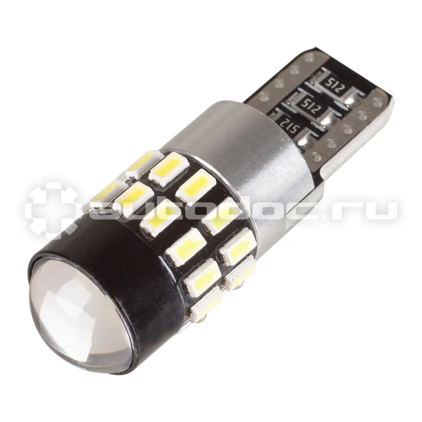 SKYWAY Автолампа диод T10 (W5W) 12-24V 30 SMD диодов 1-конт с обманкой Белая Салон, габариты, номер, стопы