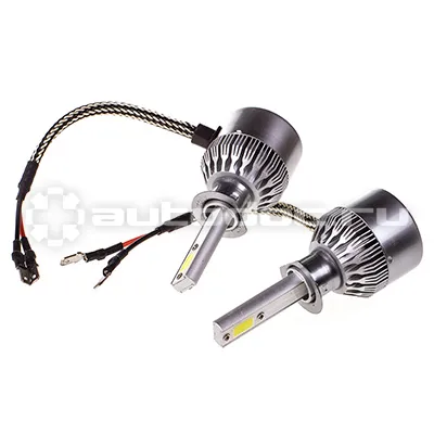 SKYWAY Лампы-LED (аналог ксенона) H1(C6) 12 | 24V 26W 6000K 4000Lm 1-конт комп.2 шт радиатор+вентилятор охл
