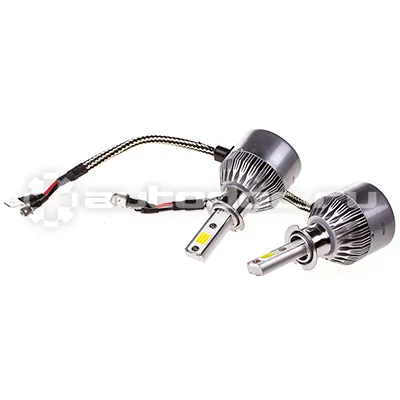 SKYWAY Лампы-LED (аналог ксенона) H3(C6) 12 | 24V 26W 6000K 4000Lm 1-конт комп.2 шт радиатор+вентилятор охл