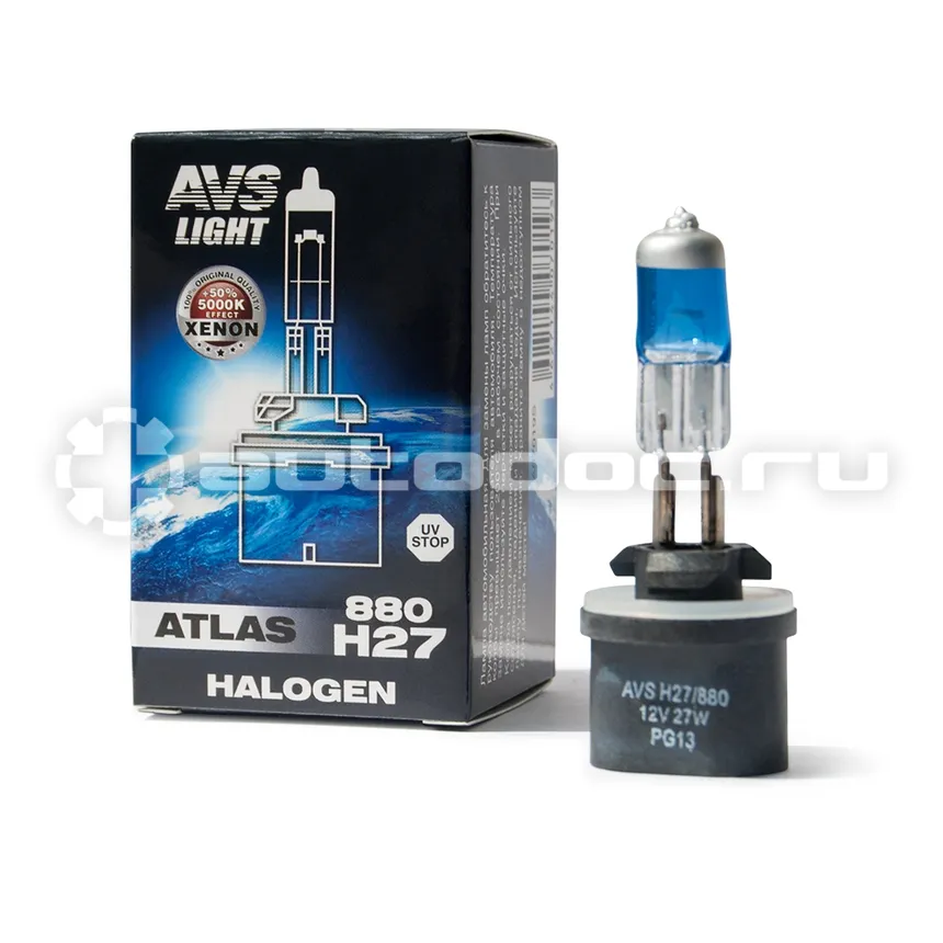 AVS Лампа галогенная ATLAS  | 5000К |  H27 | 880 12V.27W
