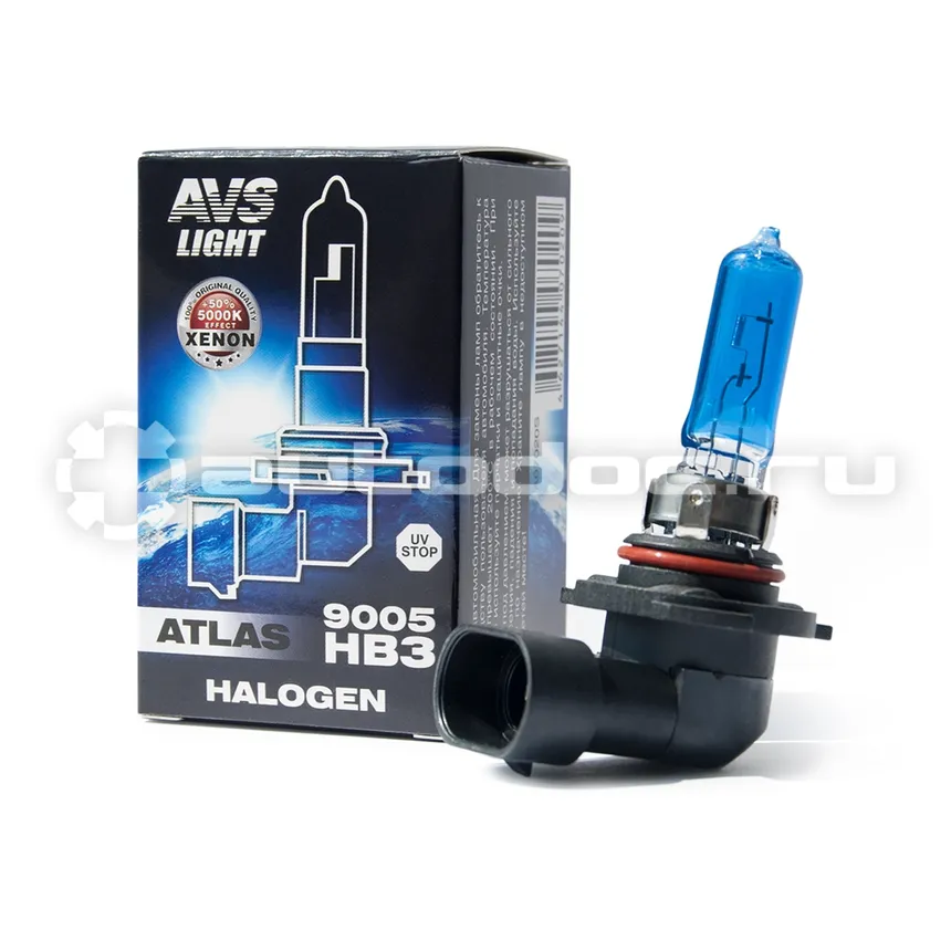 AVS Лампа галогенная ATLAS BOX  | 5000К |  HB3 | 9005.12V.65W