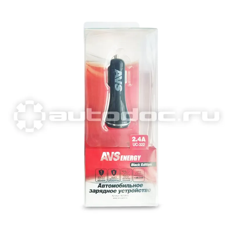 AVS Автомобильное зарядное устройство USB UC-322