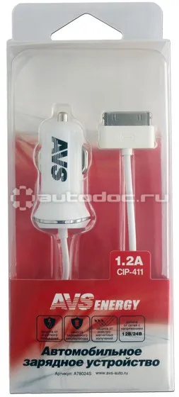 AVS Автомобильное зарядное устройство для iphone 4 CIP-411