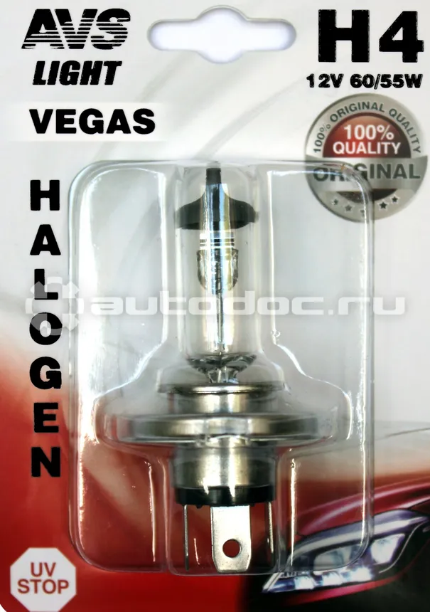 AVS Лампа галогенная Vegas в блистере H4.12V.60 | 55W