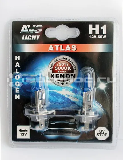 AVS Лампы галогенные Atlas H1 +30%