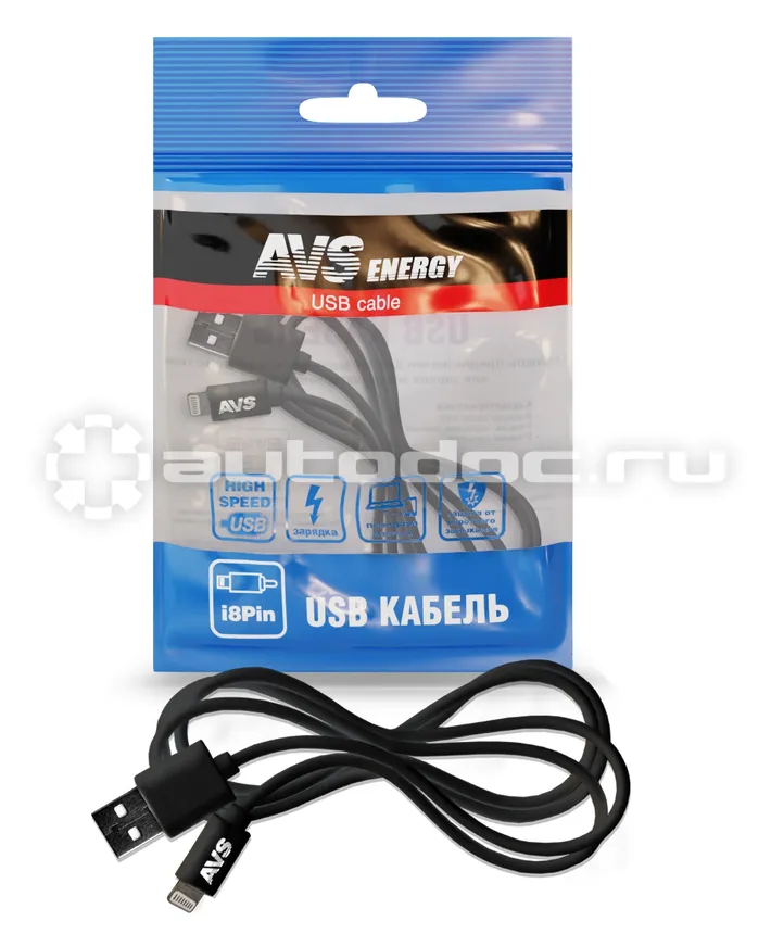 AVS Кабель для iPhone 5 | 6 | 7 | 8 | X (1м) IP-511
