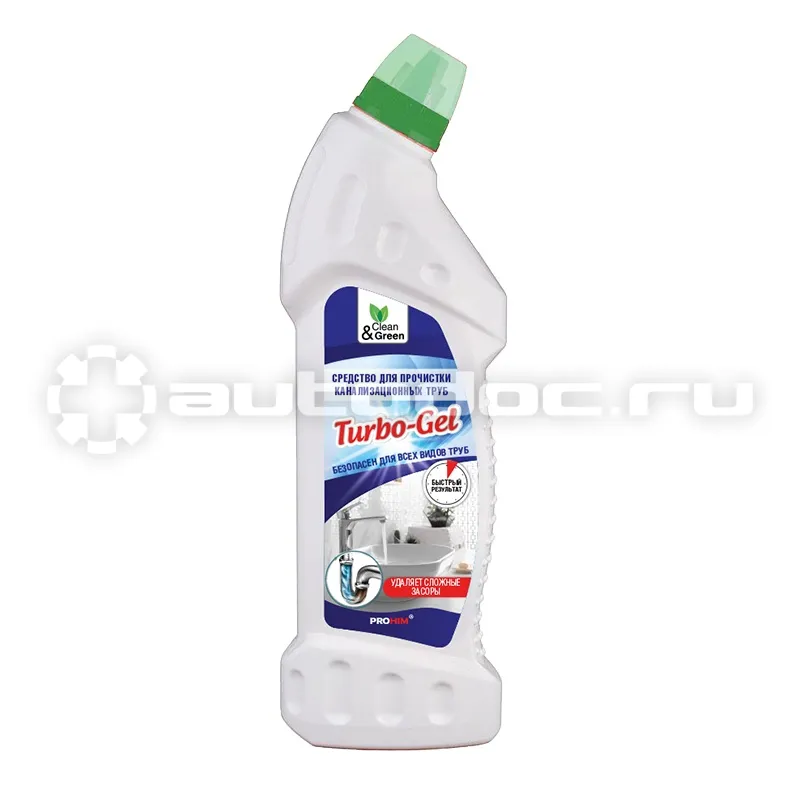 AVS Средство для прочистки канализационных труб Turbo-Gel (щелочное) Clean&Green